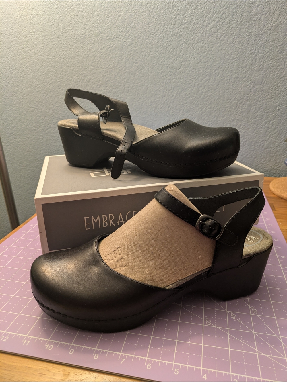 Dansko Mary Jane Black Leather Clog